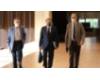 Melero, Amilivia y Jiménez, a su llegada al Parlamento