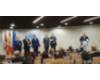 Los presidentes, al inicio del acto