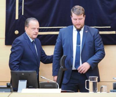 El presidente junto a Miguel Suárez