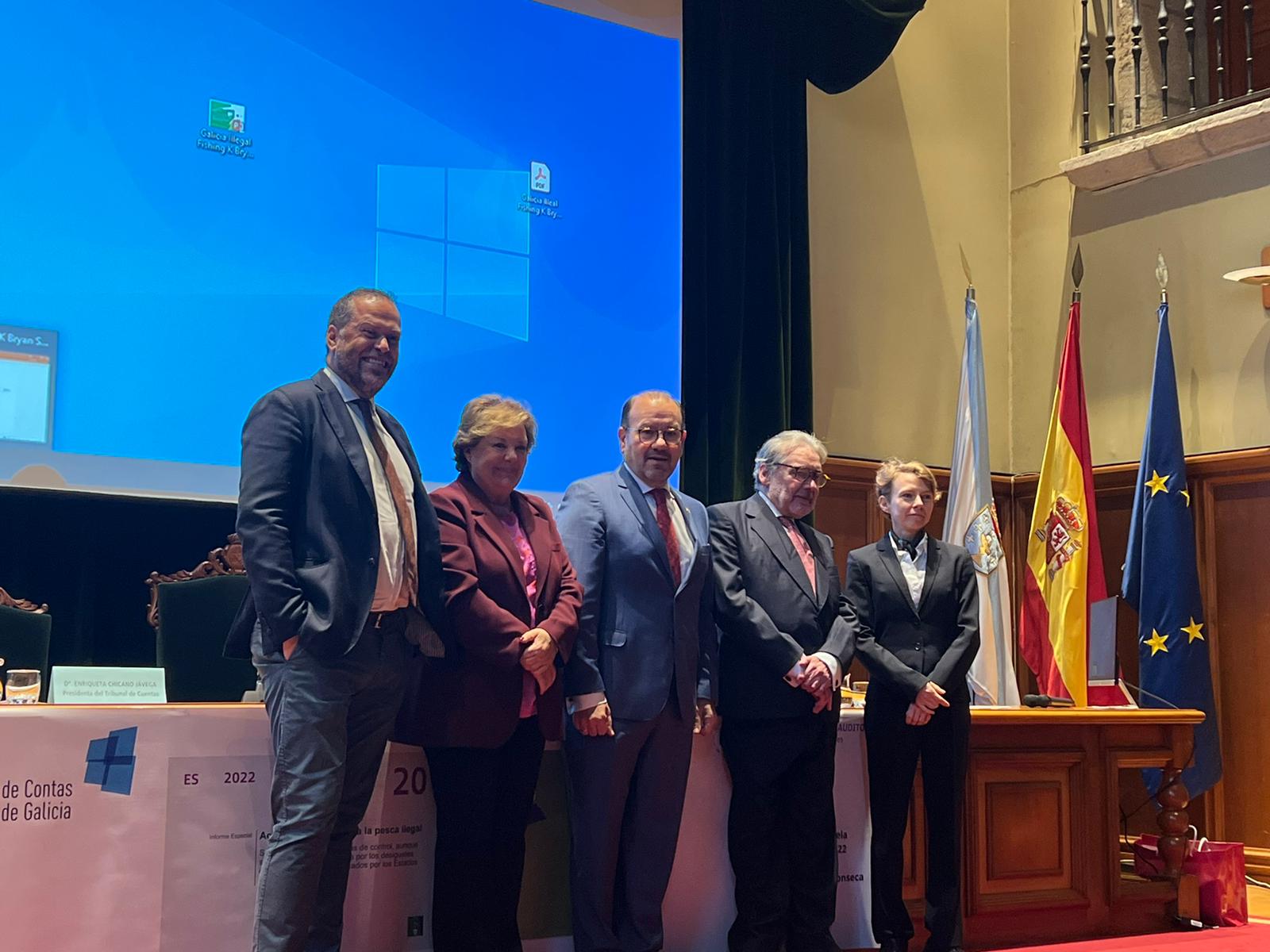 Chicano y el presidente del Consejo de Cuentas de Galicia, entre otros