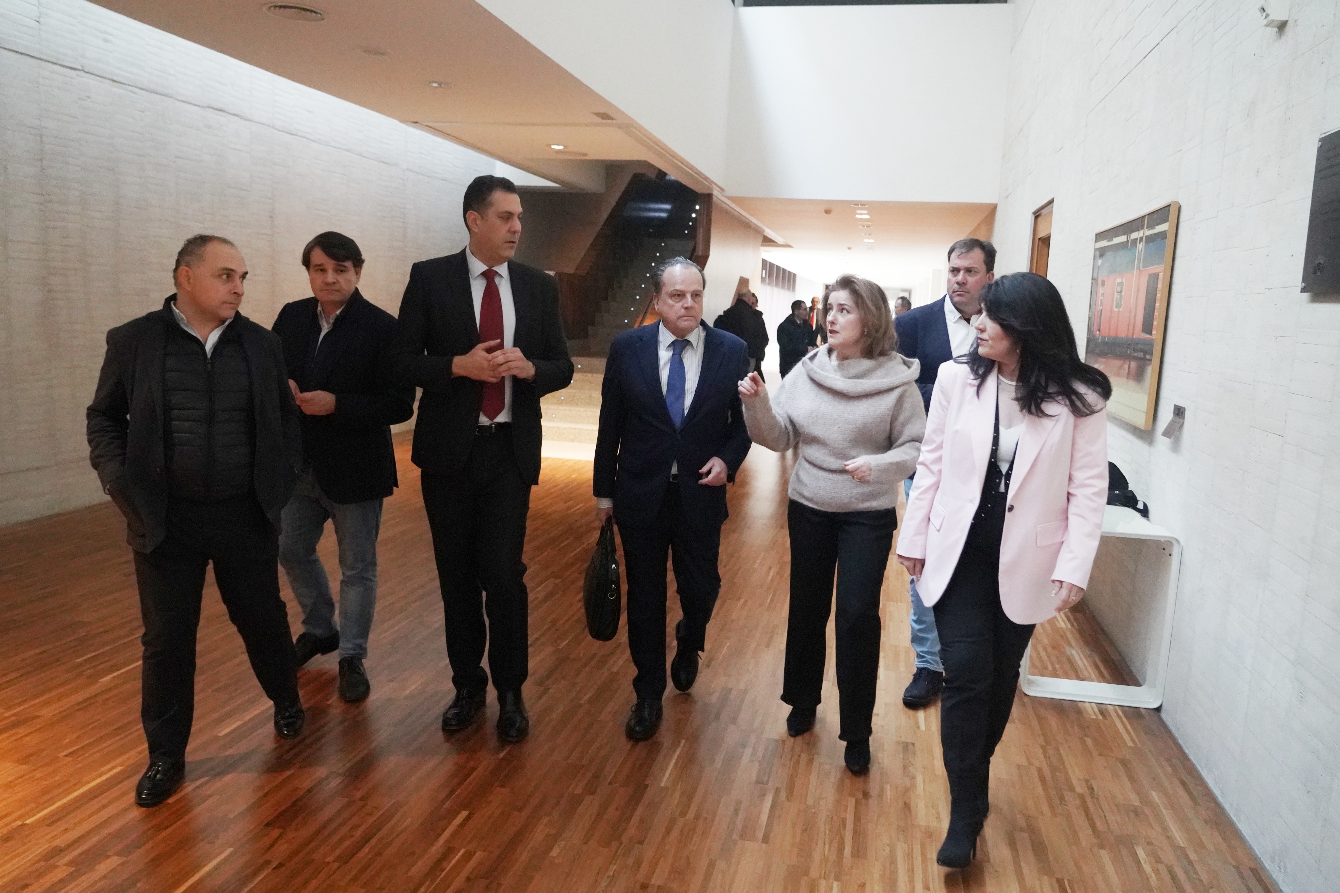 Miembros de la Comisión con el presidente